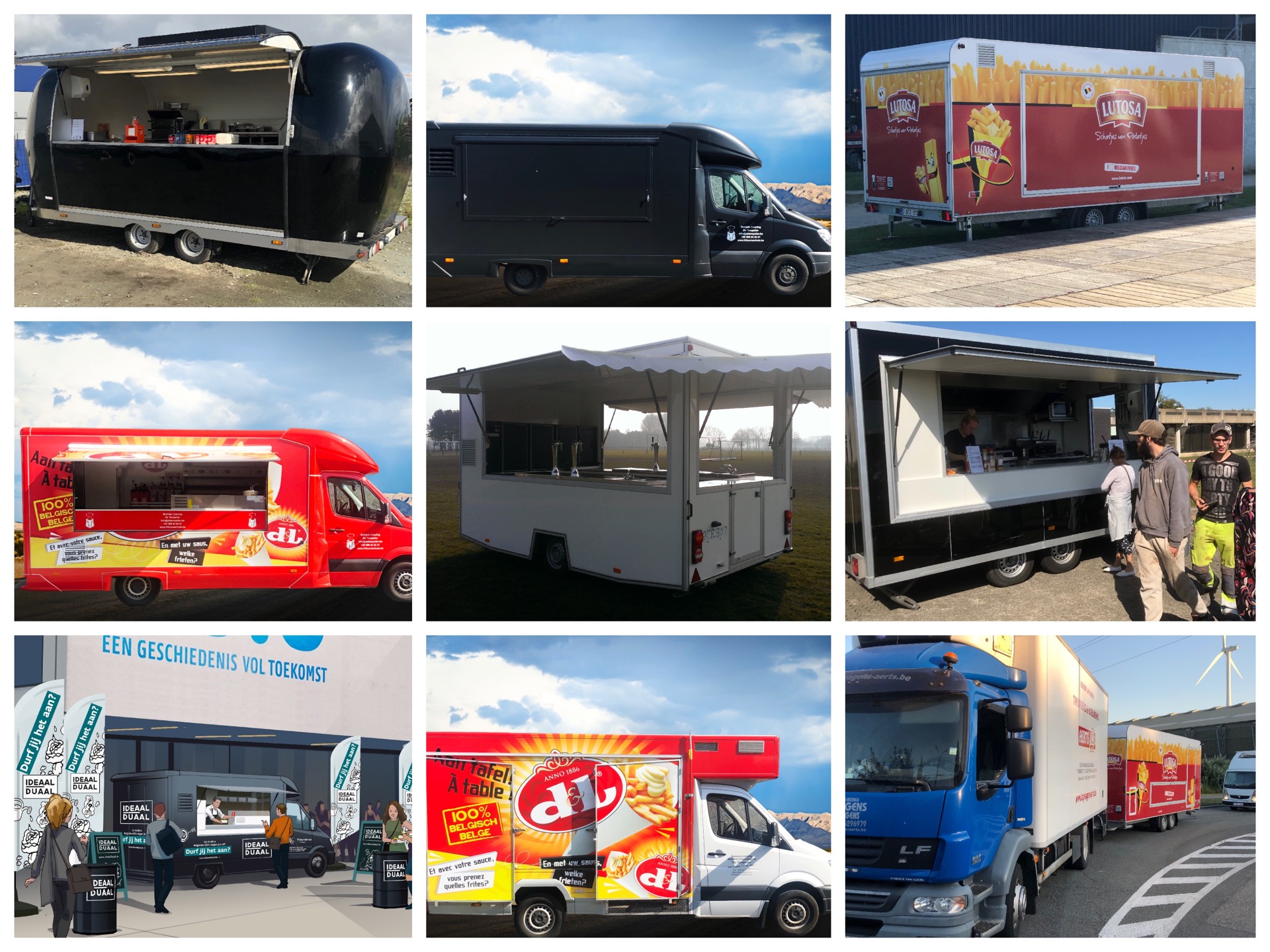 Foodtrucks - Zwart - Devos Lemmens Verschillende soorten Foodtrucks